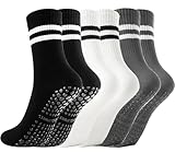 Gendewiner 3 Paar Yoga Pilates Socken Baumwolle Schwarz Weiß Grau Barfuß abs...