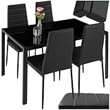 tectake Essgruppe Set Tisch und Stühle, Esstisch und 4X Stuhl,...