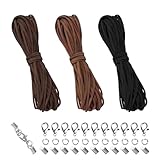 Lederband für Ketten, 3 Farben 10M x 3mm Lederschnur Lederband, Basteln...
