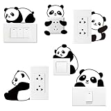 AHANDMAKER 6 Stück Süße Panda Lichtschalteraufkleber Cartoon Pandas...