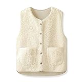 beifon Teddy Fleece Weste Damen Herbst Winter Warm, Ärmellos Fellweste Damen...