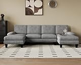 Flamaker Ecksofa mit Schlaffunktion, 292cm*111cm* 92cm Sofa mit 4 Kissen,...