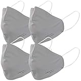 PEARL Stoff-Masken: 4er-Set Mund-Nasen-Stoffmasken mit Filter-Textil, waschbar,...