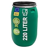 Das Plasteo® 220 Liter Weithalsfass mit Deckel und Spannring, HDPE, BPA-Frei,...