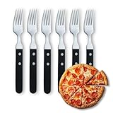 Amefa PIZZA 7000 Pizza-/ Steakgabel Set 6 Personen | Schwarzer Griff | 18/0...