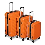 Amazon Basics Hartschalen - Kofferset - 3-teiliges Set (55, 68, 78 cm), Orange