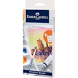 FABER-CASTELL 169612 - Aquarellfarben Creative Studio, 12 Tuben je 9 ml, inkl....