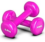 Vinyl Hanteln Paar (2 x 0,5 kg (Rosa)) Ideal für Gymnastik Aerobic Pilates 0,5...