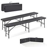Arebos 2X Bierbank Faltbank Klappbar I Tragegriff | 183 x 28 x 43 cm Klappbank...