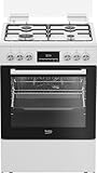Beko FBM62320WDSL Freistehender Herd, Multifunktionsofen mit Gaskochfeld, 72 l...