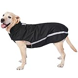 Wasserdichter Hundemantel Hundejacke mit Kragenloch Klettverschluss Fleece...