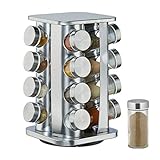 Relaxdays Gewürzkarussell mit 16 Gewürzgläsern auf 4 Ebenen, 360° drehbar,...