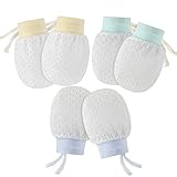 Hifot Neugeborenes Baby Baumwollhandschuhe No Scratch Fäustlinge 3 Paar, Infant...
