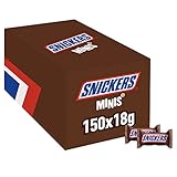 Snickers Minis Schokoriegel Großpackung | Schokolade, Erdnuss, Karamell | 150 x...