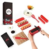 Aya Sushi Maker Kit Sushi Maker Rot Komplett mit Sushi Messer und Exklusiv Video...