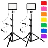 Ci-Fotto LED Fotolicht Video Licht 2-Pack, Dimmbare 5600K USB LED-Videoleuchte...