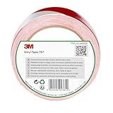 3M 767i Gefahren-Markierungs-Klebeband, 50 mm x 33 m, Rot/Weiss