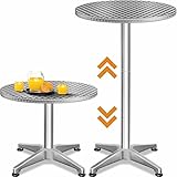 Casaria® 2in1 Stehtisch Höhenverstellbar 70 cm / 115 cm Hoch Stabil Aluminium...