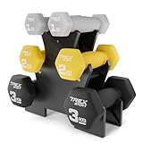 TREX SPORT Neopren Hanteln Set mit Hantelständer | Kurzhanteln 6er Set 2x1kg,...