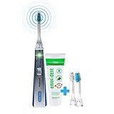 emmi-dent Platinum elektrische Ultraschall Zahnbürste (Starter-Set Blau) I...