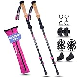 Alpteq® Carbon Wanderstöcke Teleskop - Modell Zugspitze Pink – Ultraleichte...