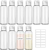 REJOECE Reiseflaschen zum Befüllen 100ml, 10 Stück Reiseflasche Set, Flaschen...