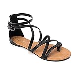HEVA Damen Casual Riemchensandalen Komfort Einstellbare Flache Sandalen（6UK...