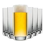 SCHOTT ZWIESEL Bierbecher Simple 345 ml (6er-Set), geradliniges Bierglas für...