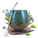 Mate Tee Zubehörset | Keramik-Kalebasse Isla, Bombilla, Reiniger, Korkpolster |...