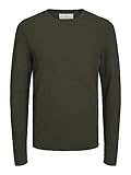 JACK & JONES Male Strickpullover mit Rundhals Einfarbig Strickpullover mit...