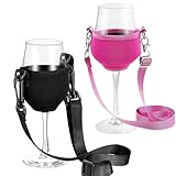 IKOPFLN 2 Stück Weinglashalter zum umhängen, becher zum umhängen für wine...