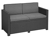 Allibert by Keter Victoria Gartensofa - 2-Sitzer Lounge Sofa in Rattanoptik,...