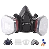 Atemschutzmaske,Wiederverwendbare Vollmaske,Gasmaske mit Filter Staubmasken...