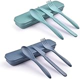 Wiederverwendbares Besteckset mit Etui, Reisegabel, Messer, Löffel, tragbares...
