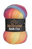 Wollbiene Batik Fine 100 Gramm Wolle mit Farbverlauf mehrfarbig Multicolor...