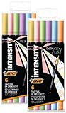 BIC Intensity Dual Tip Pastell-Filzstifte - in 6 Farben, 2 x Pack à 6