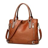 VINBAGGE Damen Handtasche Leder Henkeltasche Top Griff Tasche Vintage Weiches...