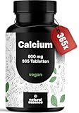 Calcium Tabletten Hochdosiert - 365 Tabletten - 800mg Calcium pro Tag -...