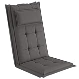sunnypillow 2 Stück Gartenstuhlauflagen mit abnehmbarem Kopfpolster 120 x 50 x...