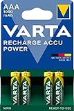 VARTA Batterien AAA, wiederaufladbar, 4 Stück, Recharge Accu Power, Akku, 1000...