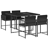 vidaXL Garten Essgruppe 5-TLG., Gartenmöbel Set Tisch mit 4 Stühle,...