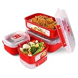 Sistema Heat and Eat Mikrowellen-Set | 1,25 L, 525 ml | rechteckige Lunch Boxen...