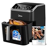 Midea Heißluftfritteuse 7L Fassungsvermögen, Airfryer mit Sichtfenster &...