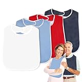 4 Stück Latz für Senioren, Lätzchen für Erwachsene, Wasserdichte Lätzchen...