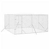 vidaXL Outdoor Hundezwinger, Hundehütte mit abschließbarer Tür, Hundekäfig...