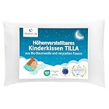 Kinder Kissen 40x60, Höhenverstellbares Kinderkissen ab 3 Jahre, Nachhaltiges...