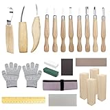 Traxenta Schnitzmesser, 25 STK Schnitzwerkzeug für Holz, Schnitzen Set Kinder,...