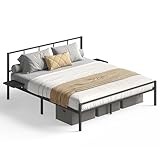 VASAGLE Doppelbettgestell, Bett, 160 x 200 cm, Metallbett, Bettrahmen, mit...