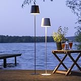 Lightbox LED Stehlampe für Innen & Außen | 129 cm Höhe, Ø 18 cm | schwarze...