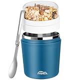 Pameil Müslibecher to go 500ml I Isolierter Edelstahl Joghurtbecher für Müsli...